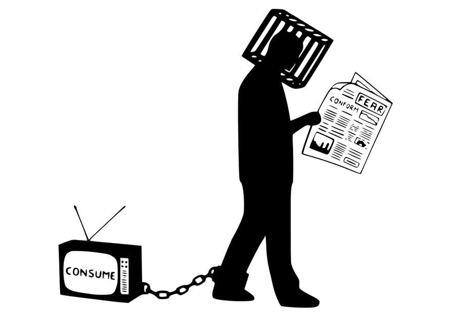 gevangen door de media Kleurplaat gevangen door de media