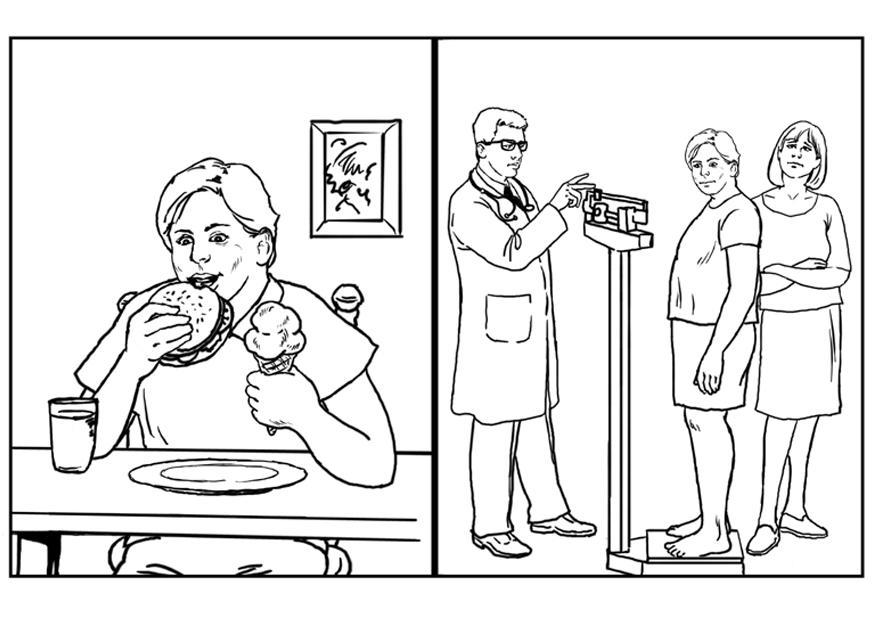 gezondheid - voeding Kleurplaat gezondheid - voeding