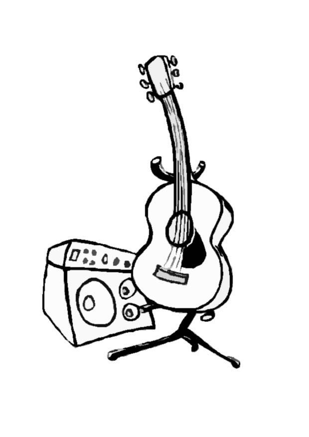 gitaar Kleurplaat gitaar