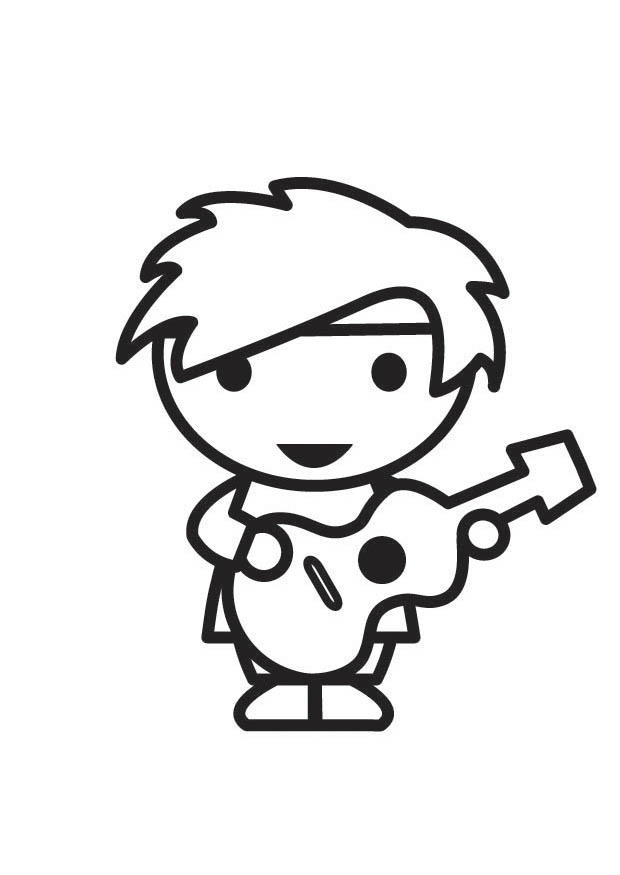 gitarist Kleurplaat gitarist