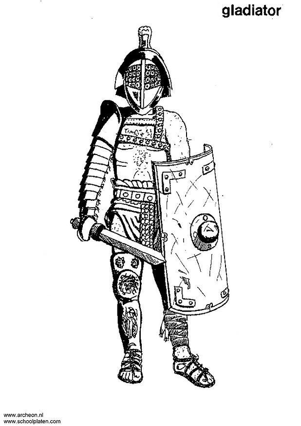 Kleurplaat gladiator