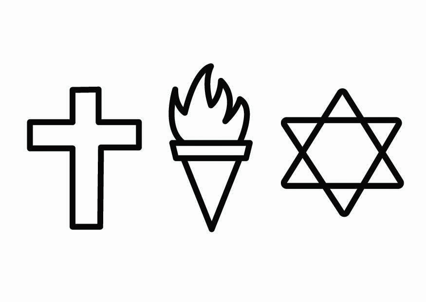 godsdienst - zedenleer Kleurplaat godsdienst - zedenleer