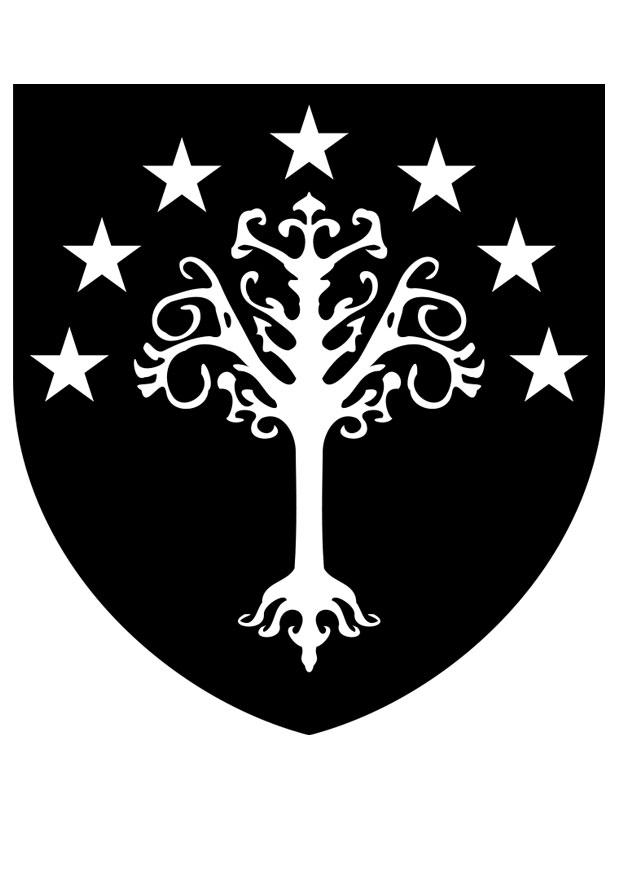 gondor wapenschild Kleurplaat gondor wapenschild