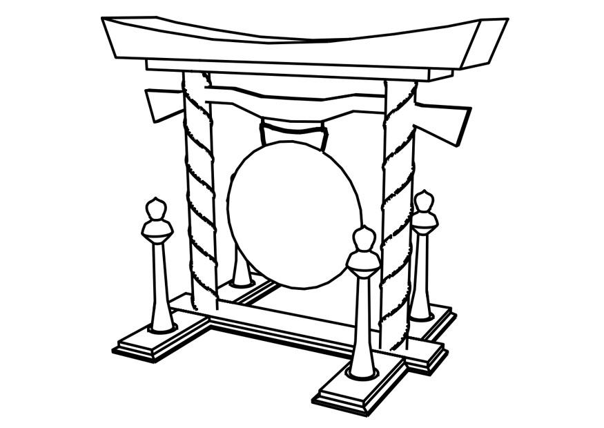 gong Kleurplaat gong