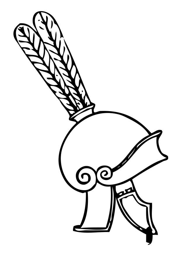 griekse helm Kleurplaat griekse helm