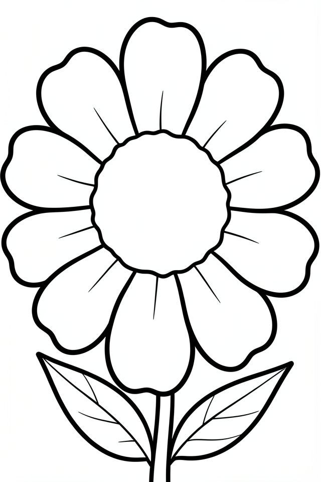 grote bloem Kleurplaat grote bloem