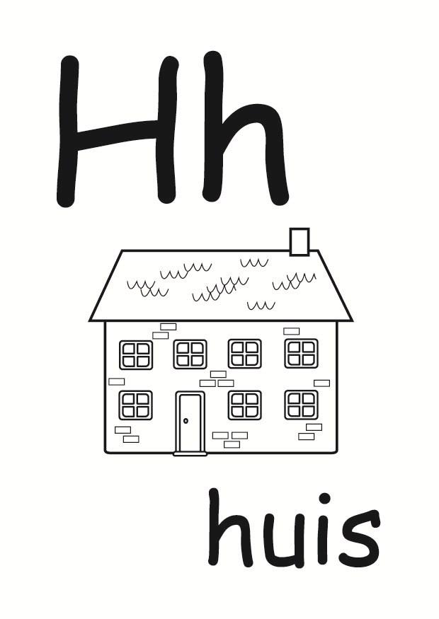 h Kleurplaat h