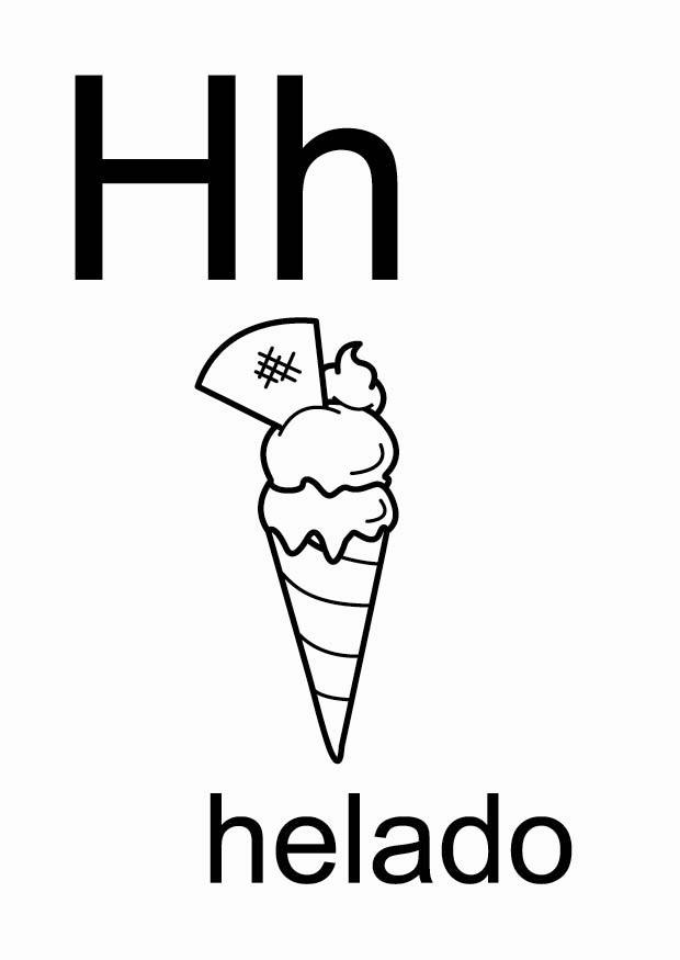 h Kleurplaat h