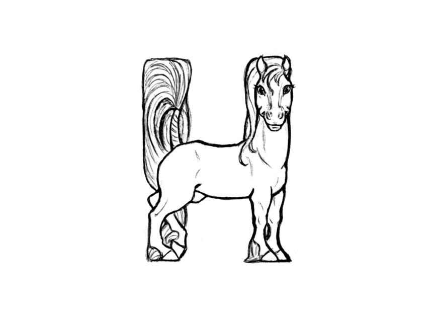 h-horse Kleurplaat h-horse