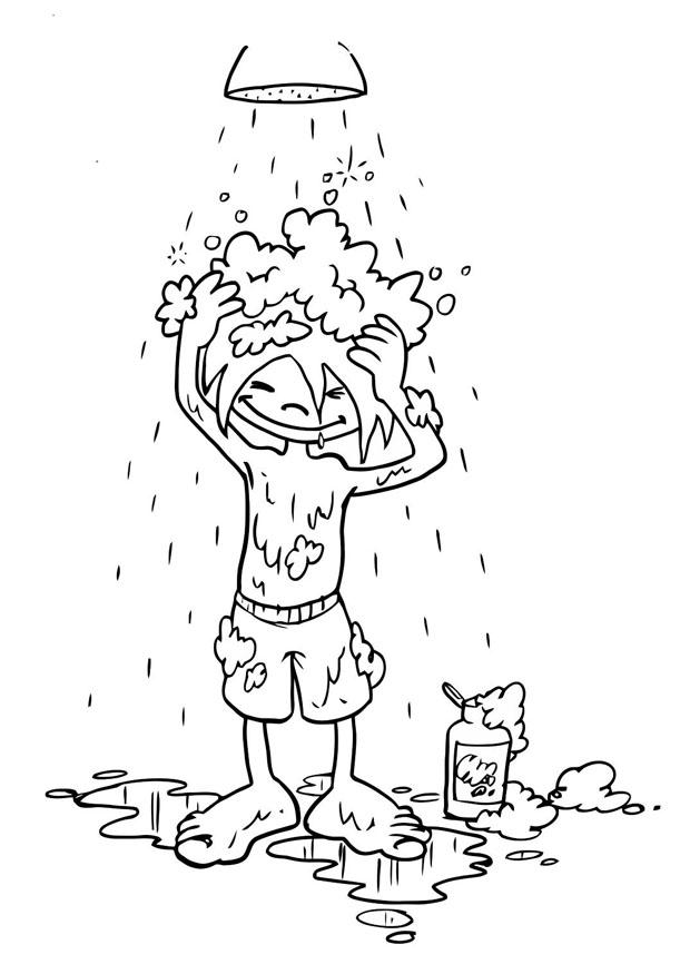 haar wassen Kleurplaat haar wassen