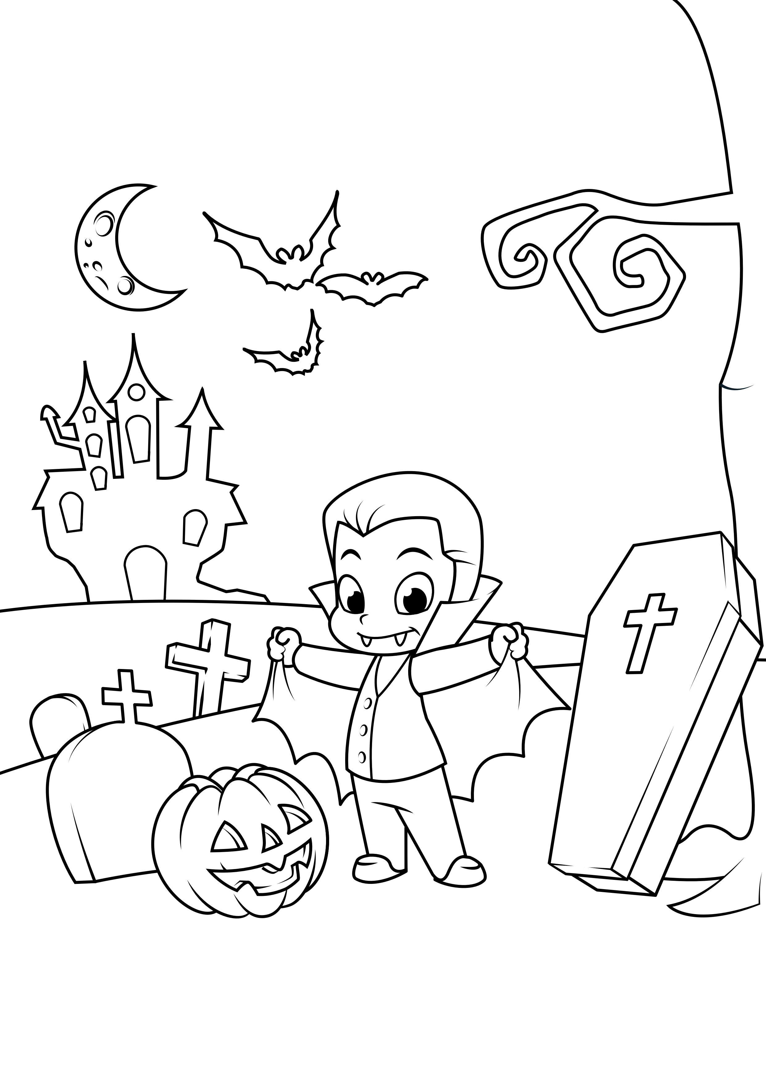 halloween dracula Kleurplaat halloween dracula