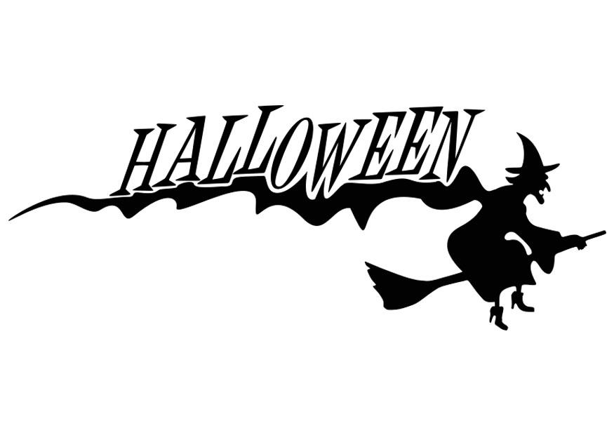halloween - heks Kleurplaat halloween - heks