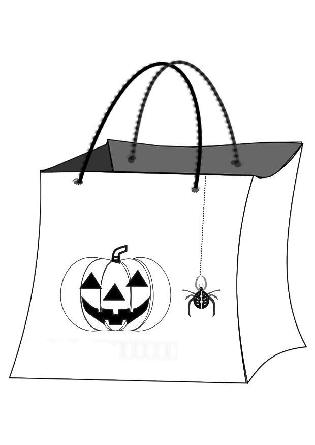 halloween zak Kleurplaat halloween zak