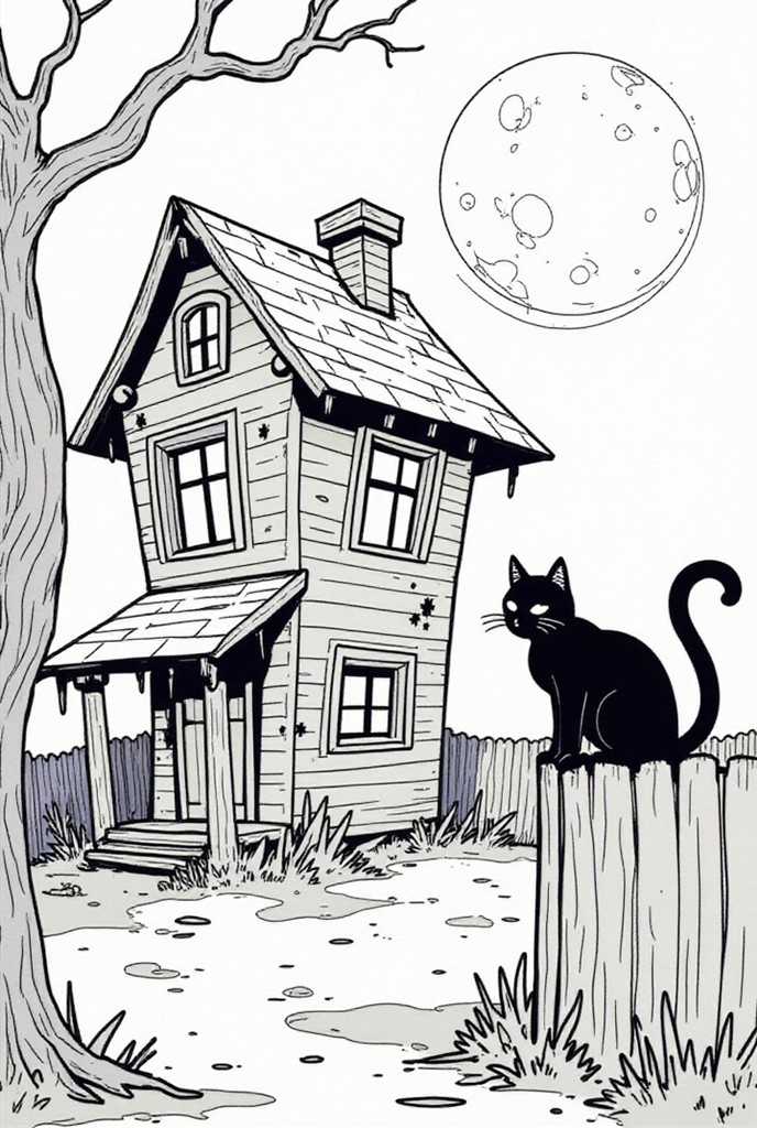 halloween zwarte kat Kleurplaat halloween zwarte kat