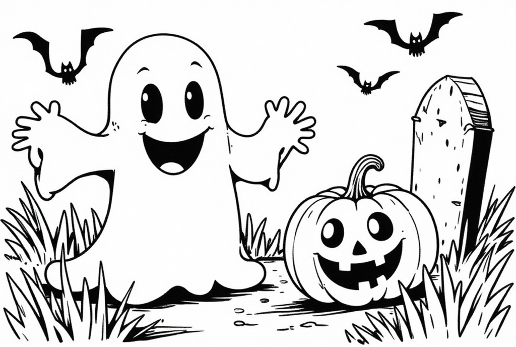 hallwoween op kerkhof Kleurplaat hallwoween op kerkhof