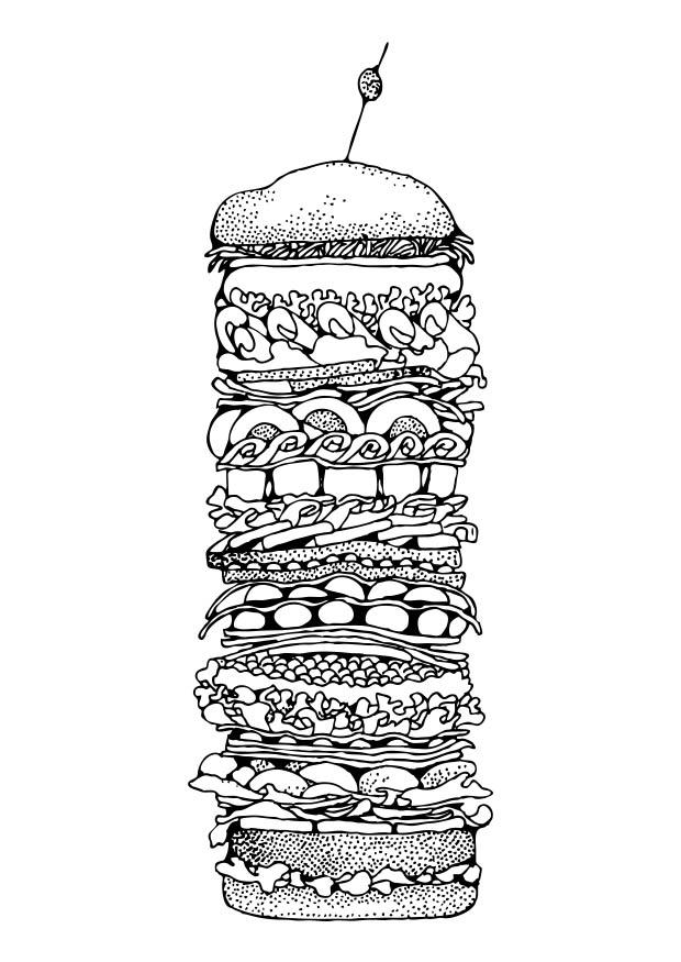 hamburger Kleurplaat hamburger