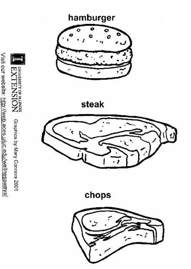 hamburger-steak-koteletten Kleurplaat hamburger-steak-koteletten