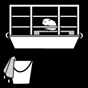 hamster - kooi schoonmaken Kleurplaat hamster - kooi schoonmaken
