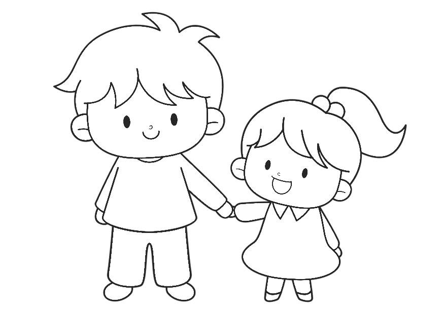 hand in hand Kleurplaat hand in hand