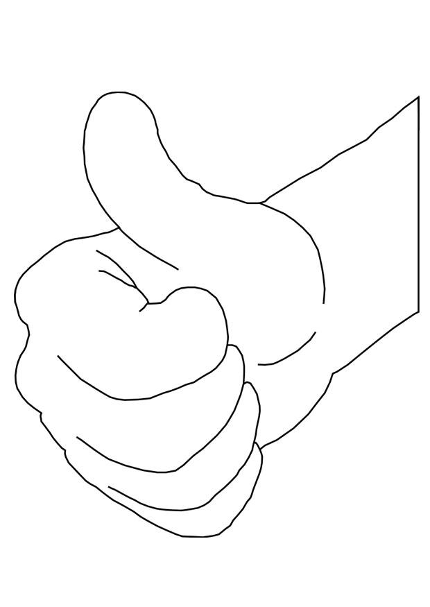 hand ok Kleurplaat hand ok