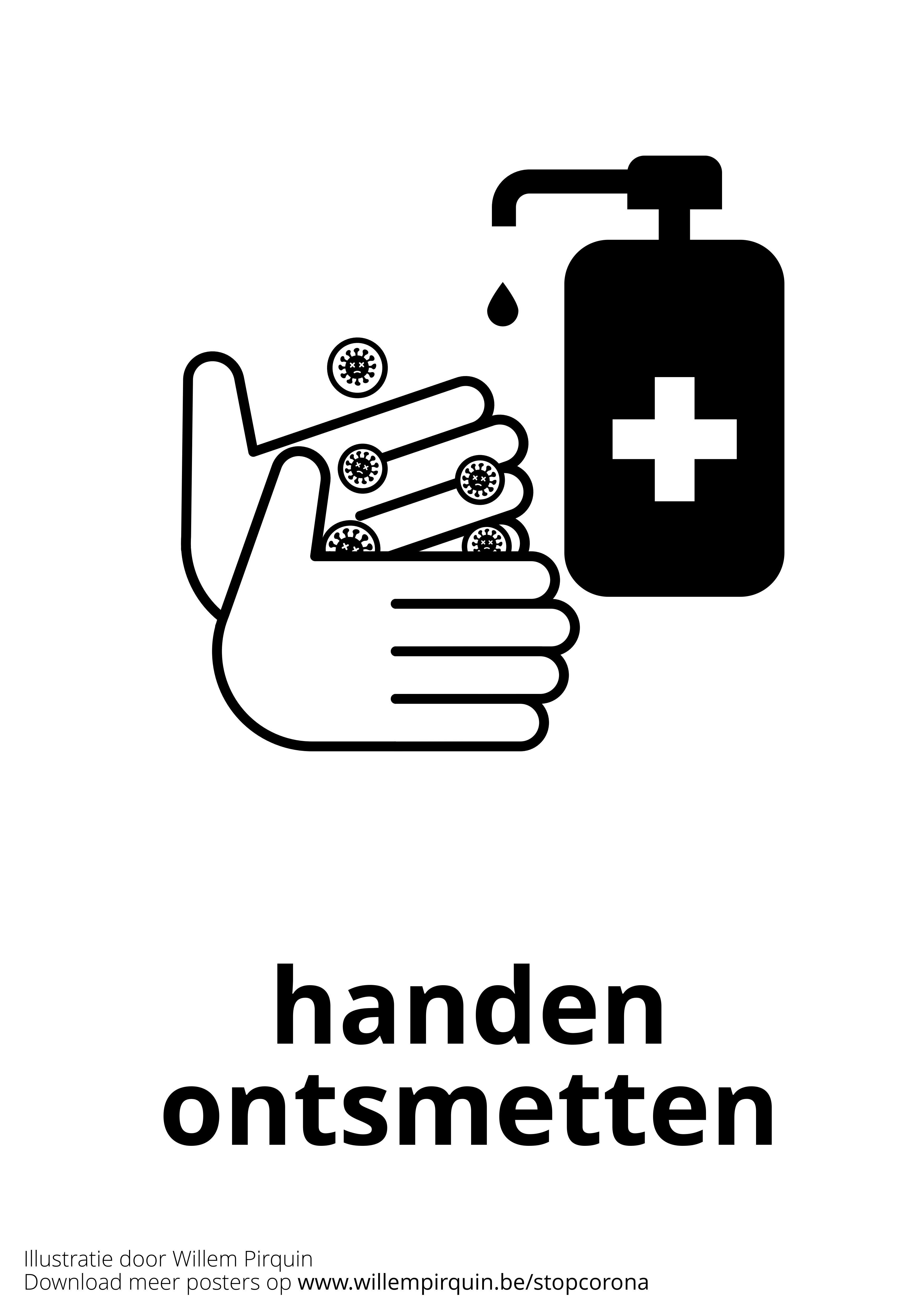 handen ontsmetten Kleurplaat handen ontsmetten
