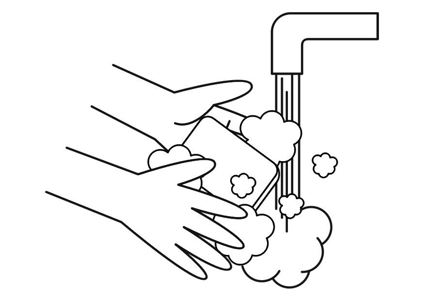 handen wassen Kleurplaat handen wassen