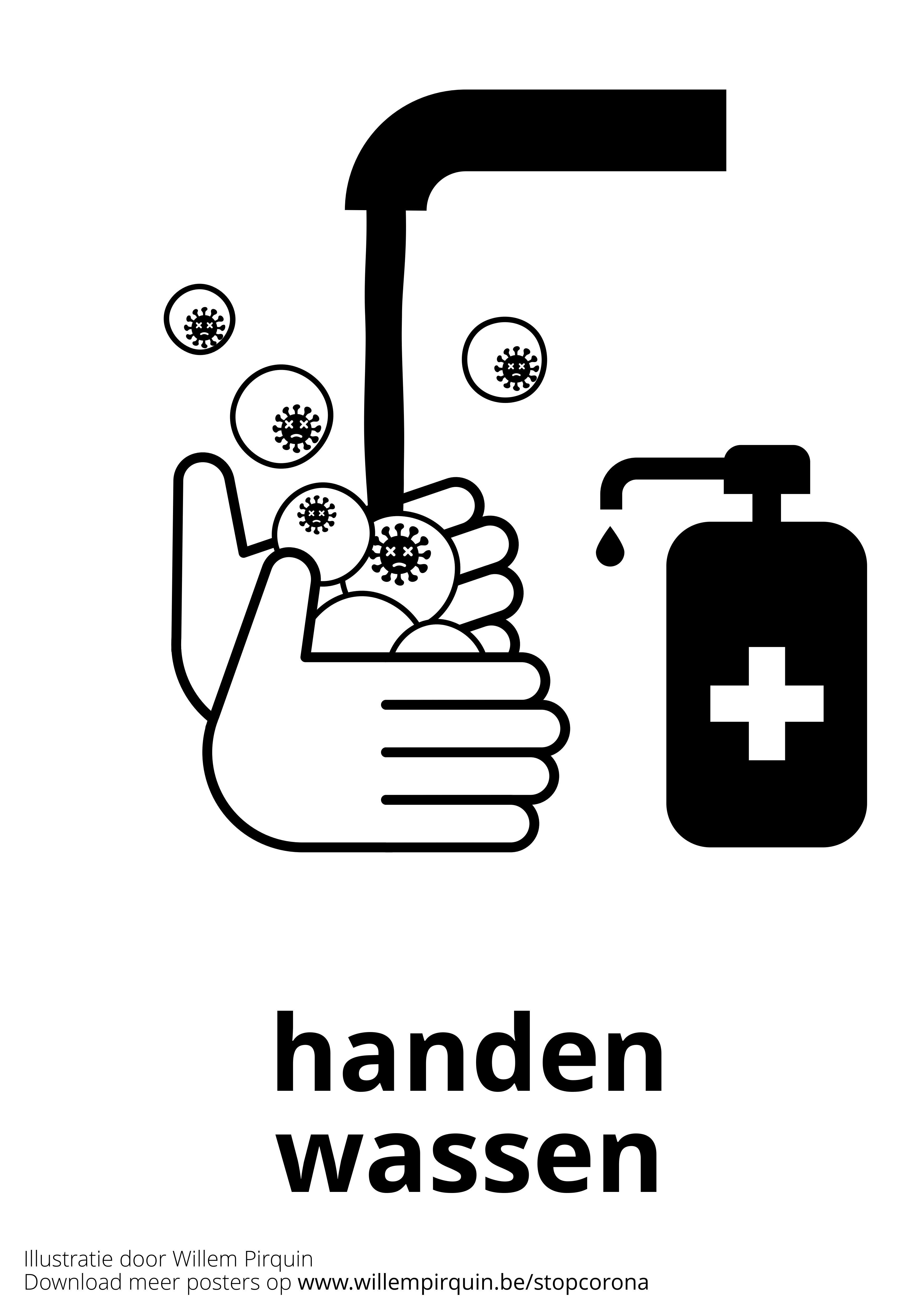 handen wassen Kleurplaat handen wassen