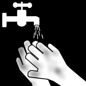 handen wassen - klassieke kraan Kleurplaat handen wassen - klassieke kraan