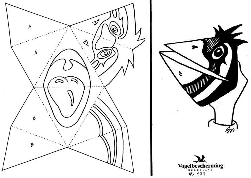 handmasker vogel zonder tekst Kleurplaat handmasker vogel zonder tekst