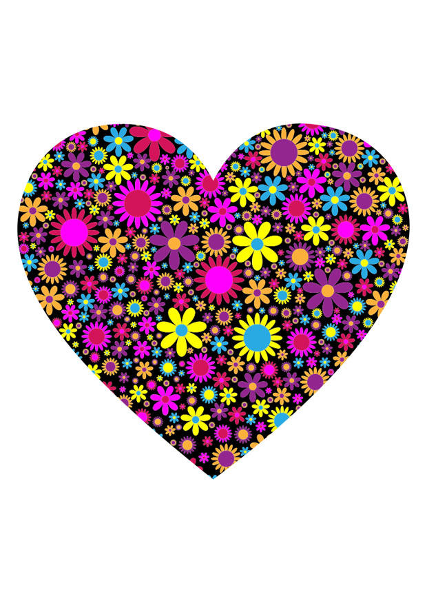 hart met bloemen Afbeelding hart met bloemen