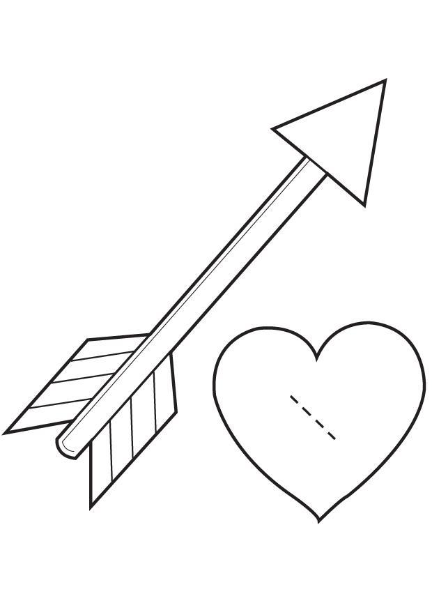 hart met pijl - cupido Knutselen hart met pijl - cupido