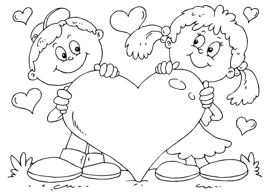 Kleurplaat hart valentijn