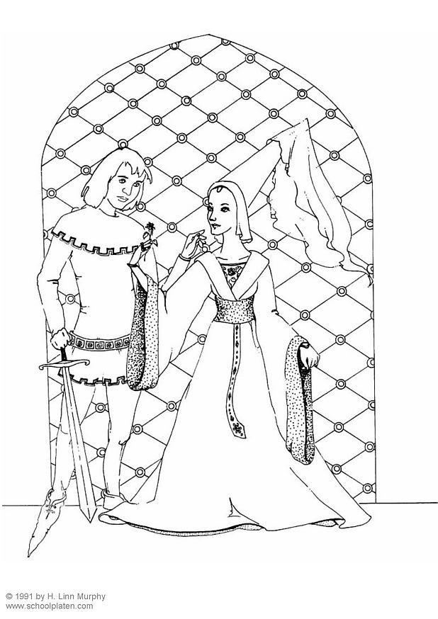 Kleurplaat heer en dame (1400)