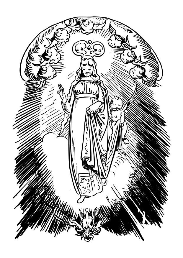 Kleurplaat heilige maria