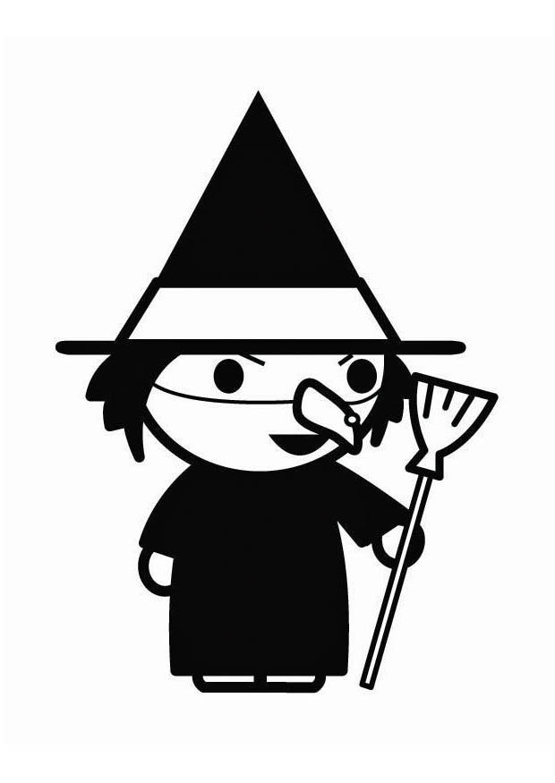 heks halloween Kleurplaat heks halloween