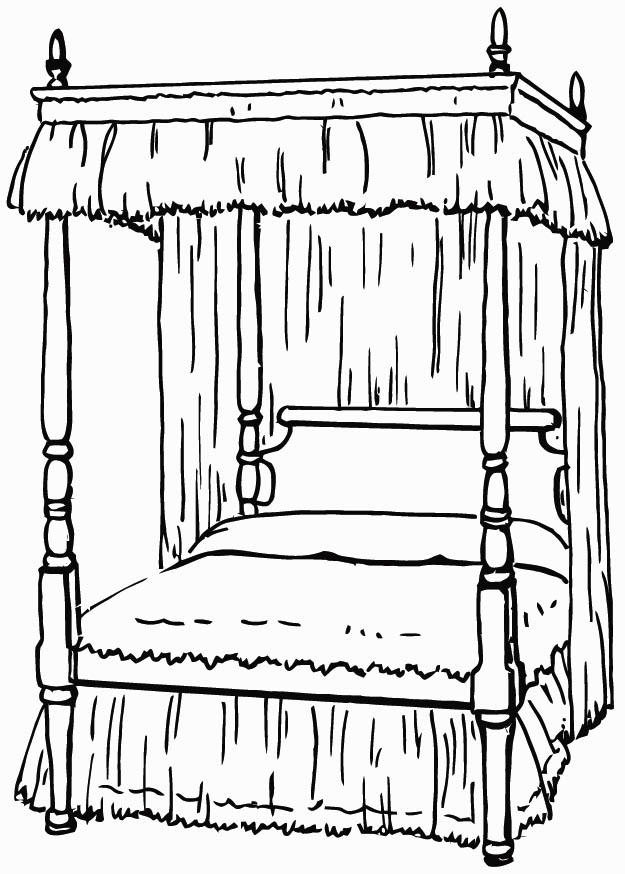 hemelbed Kleurplaat hemelbed