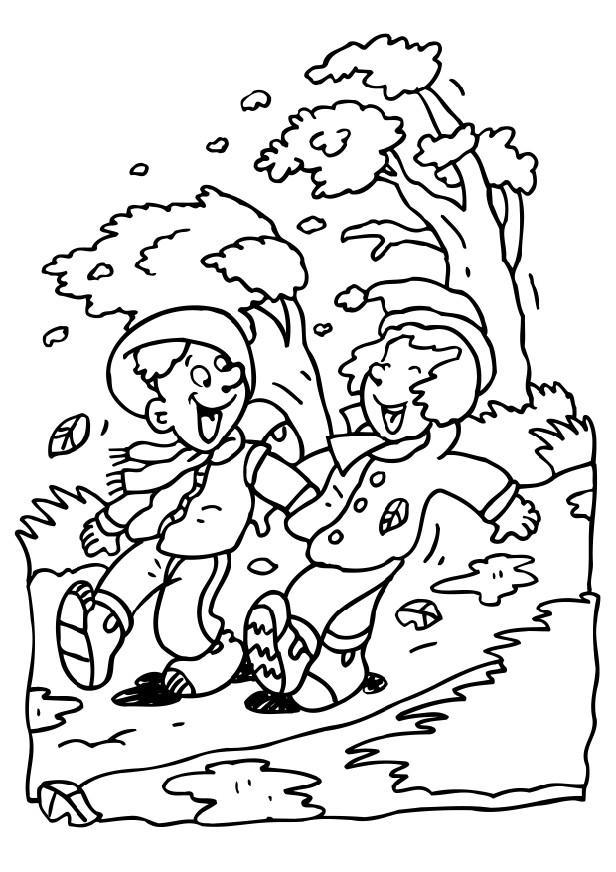 herfstweer Kleurplaat herfstweer
