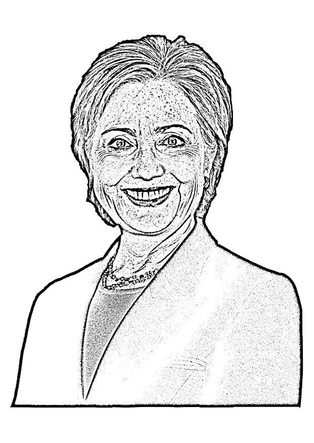 Kleurplaat hillary clinton