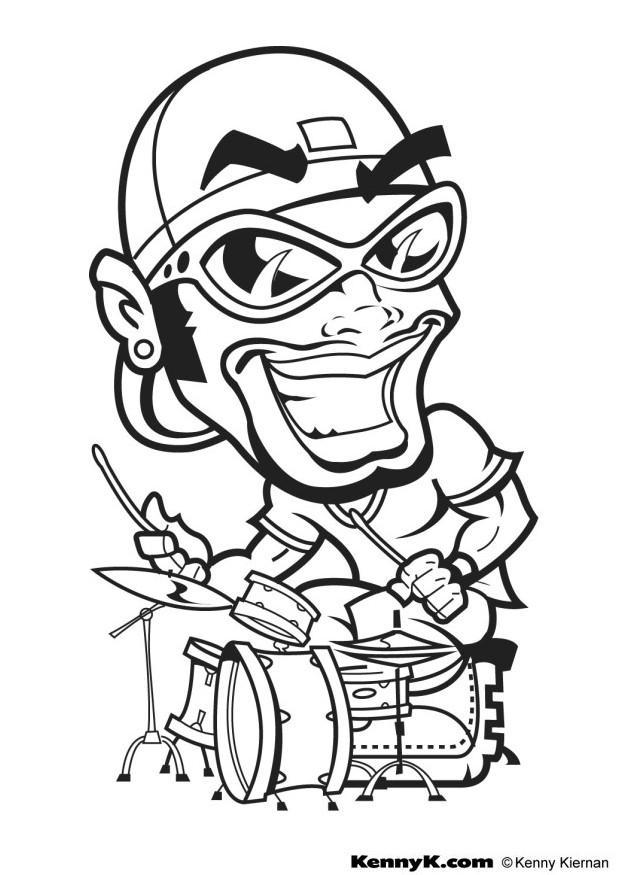 hip hop drummer Kleurplaat hip hop drummer