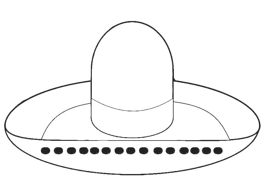 hoed - sombrero Kleurplaat hoed - sombrero
