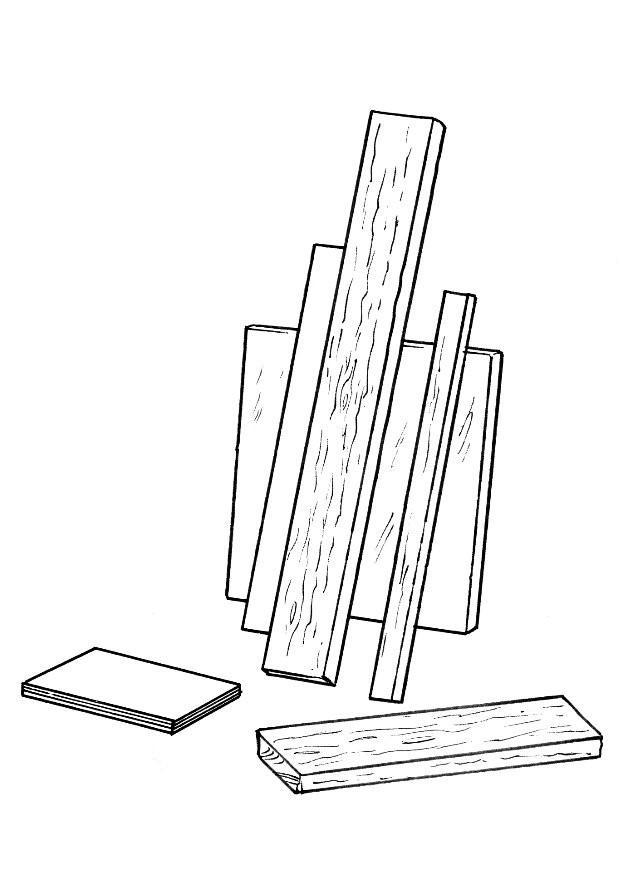 houten planken Kleurplaat houten planken