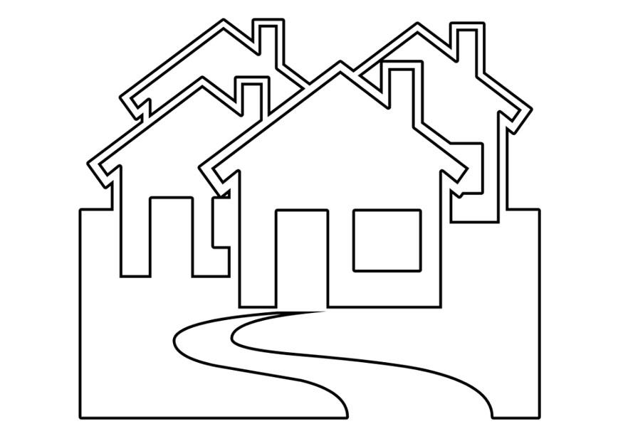 huizen Kleurplaat huizen