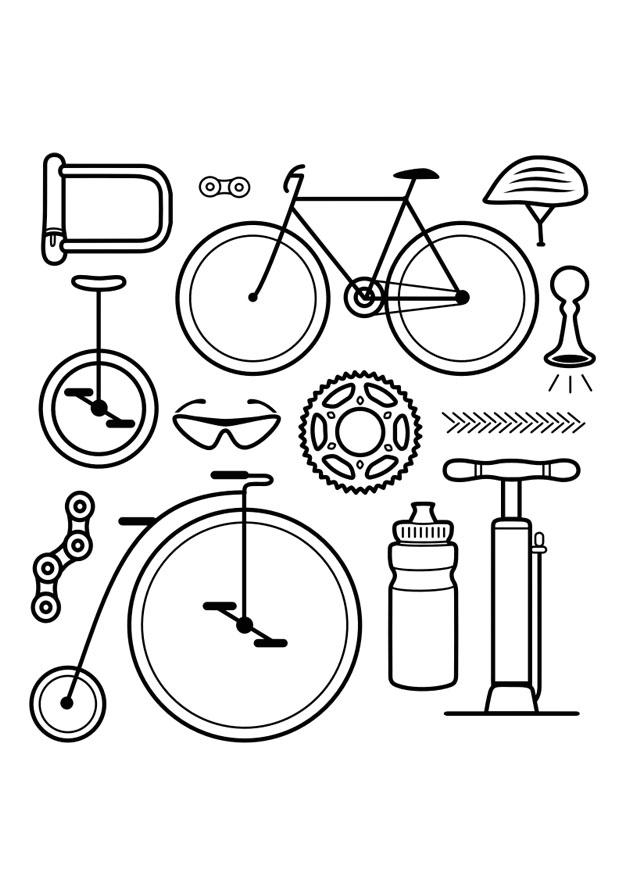 Kleurplaat iconen - fiets