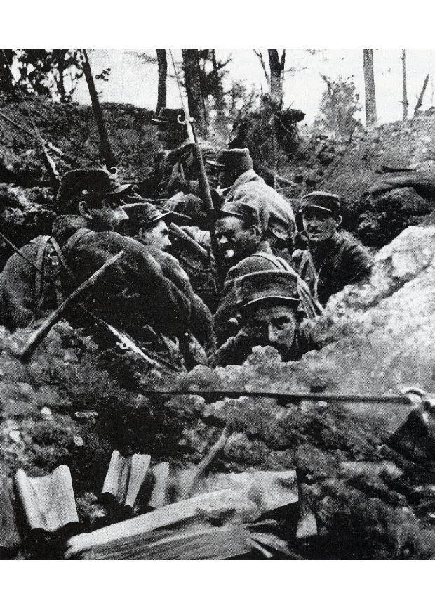 in de loopgraven, 1918 Foto in de loopgraven, 1918