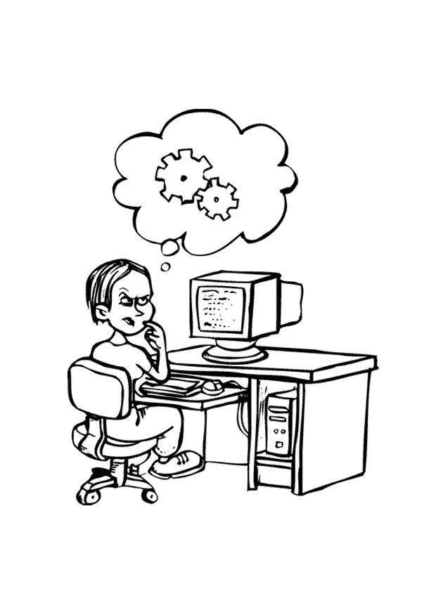 informaticus Kleurplaat informaticus