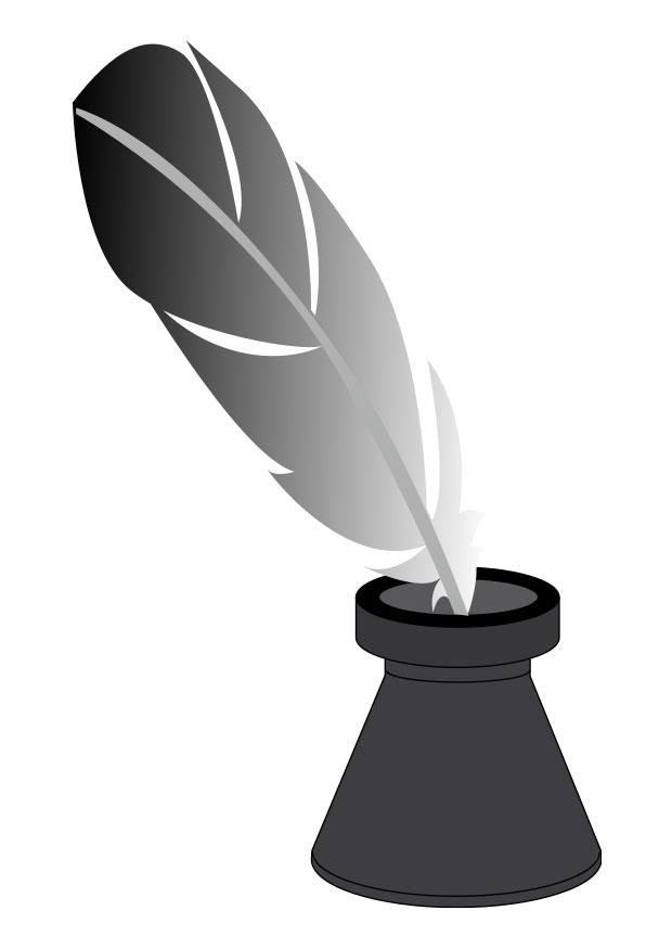 inktpot met veer Afbeelding inktpot met veer