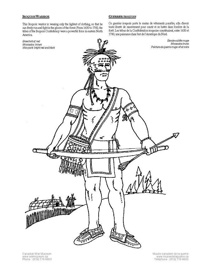 iroquois indiaan Kleurplaat iroquois indiaan