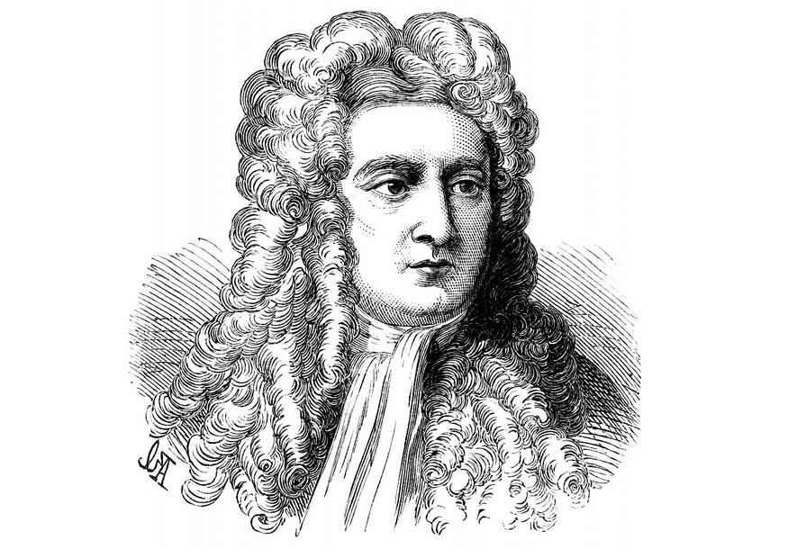 isaac newton Kleurplaat isaac newton