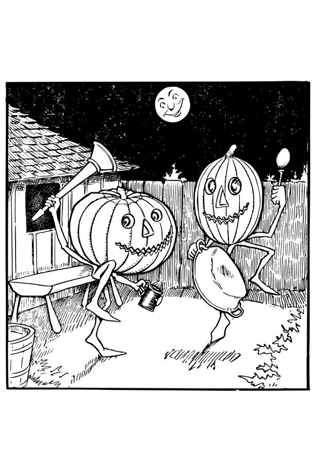 jack o lanterns dance Kleurplaat jack o lanterns dance