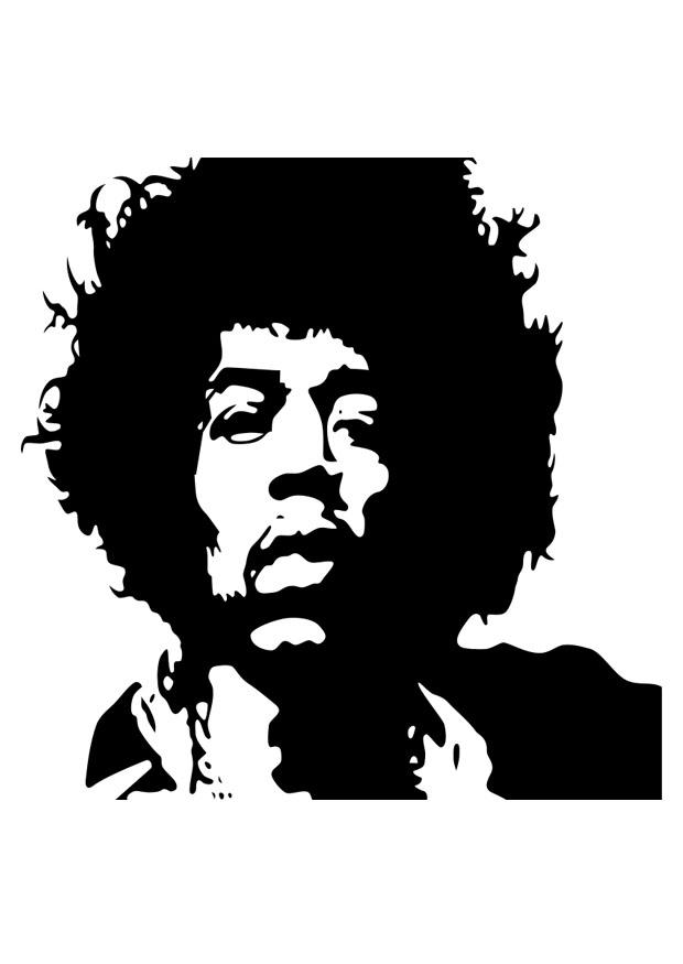 jimi hendrix Kleurplaat jimi hendrix